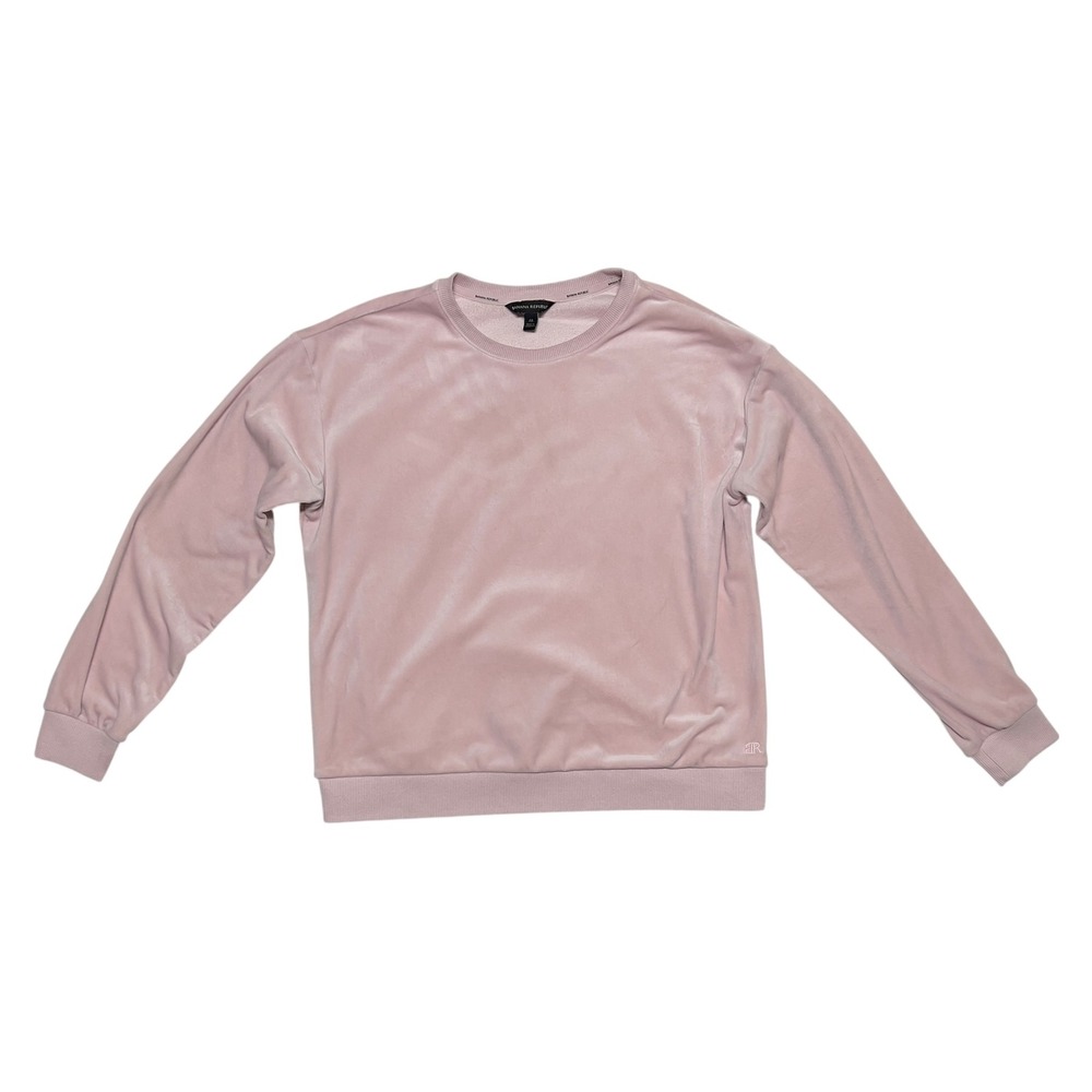 Banana Republic Velour Sweatshirt Women Medium Pink Excellent Crewneck Pullover